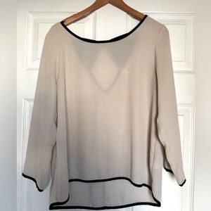Francesca’s Silky Blouse with Bow Back Detail